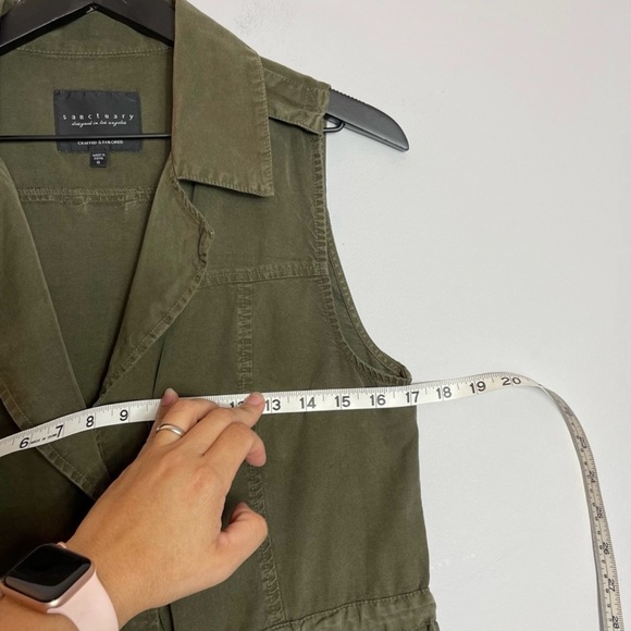 Sanctuary Olive Green Sleeveless Tie Vest - S - Picture 6 of 9